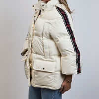 Gucci White Puffer Interlocking GG Jacket Size 38