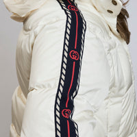 Gucci White Puffer Interlocking GG Jacket Size 38