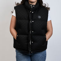 Gucci Black Monogram Puffer Vest Size 44