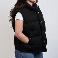 Gucci Black Monogram Puffer Vest Size 44