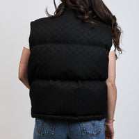 Gucci Black Monogram Puffer Vest Size 44