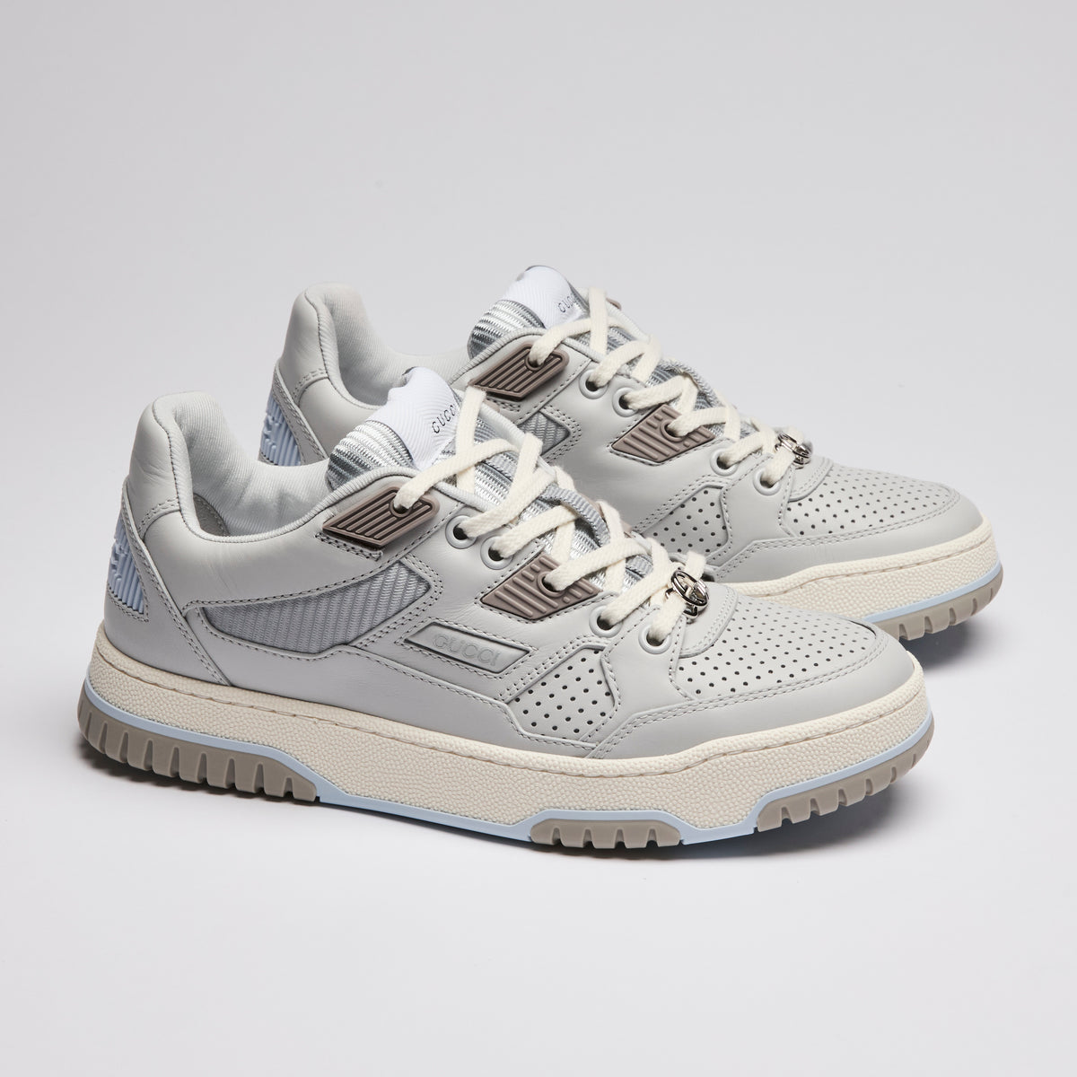 Gucci Powder Blue Panelled Low-Top Sneakers Size 36