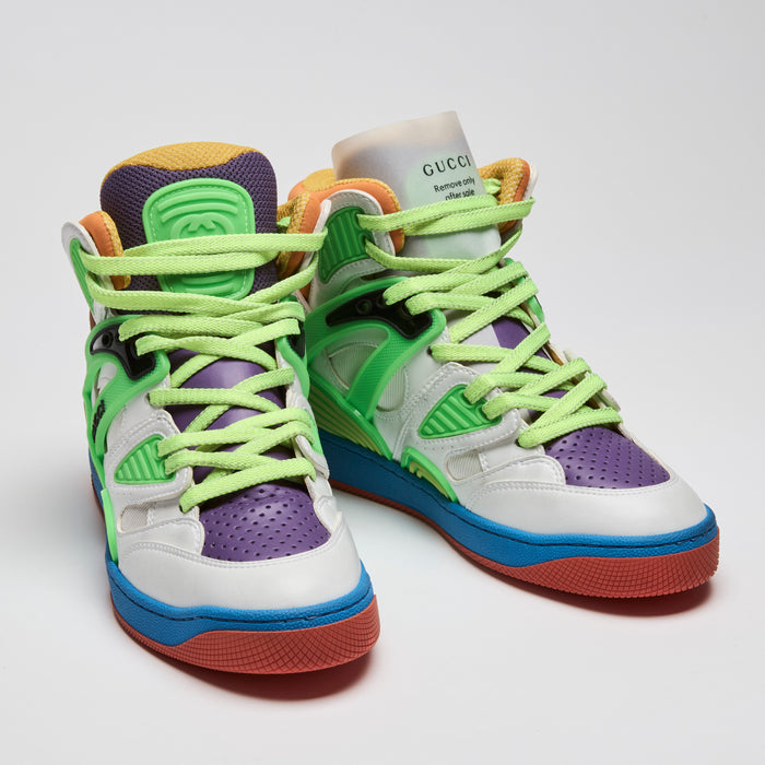 Mens Gucci Demetra Multicolor High-Top Sneakers Size 35