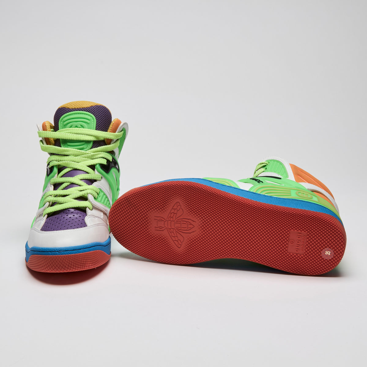 Mens Gucci Demetra Multicolor High-Top Sneakers Size 35