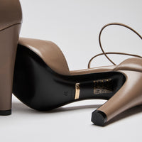 Gucci Brown Cutout Ankle Strap Pointed Toe Pumps Size 37