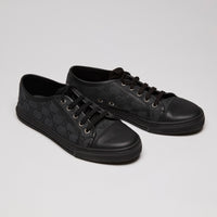 Mens Gucci Black GG Canvas Low Top Sneakers Size 38.5