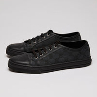 Mens Gucci Black GG Canvas Low Top Sneakers Size 38.5