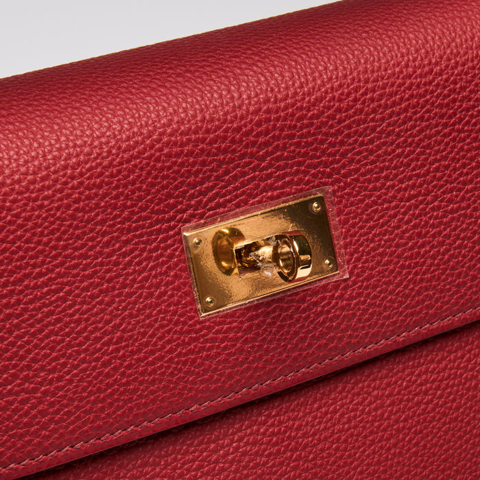Hermes Rouge Garance Togo Leather Kelly 40