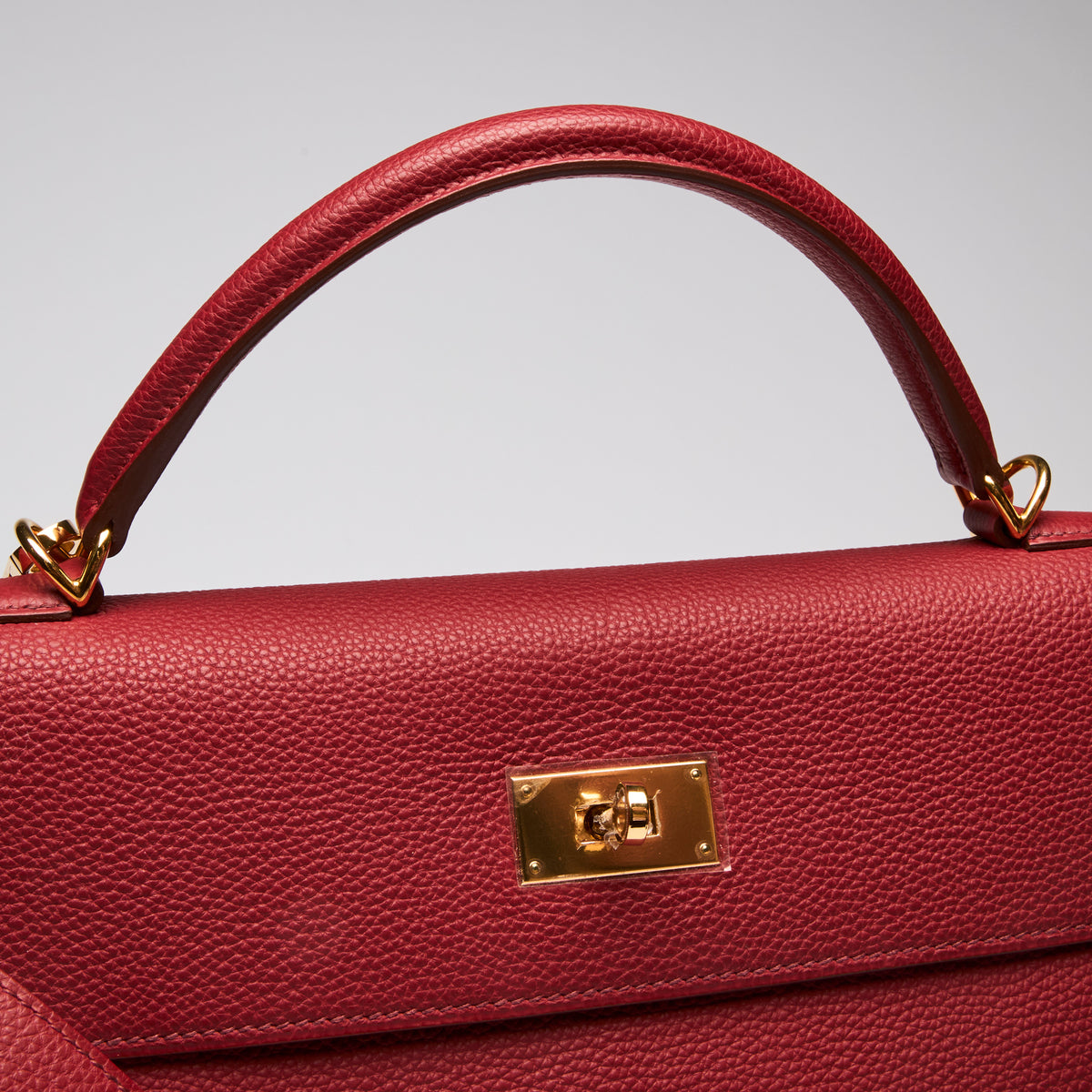 Hermes Rouge Garance Togo Leather Kelly 40