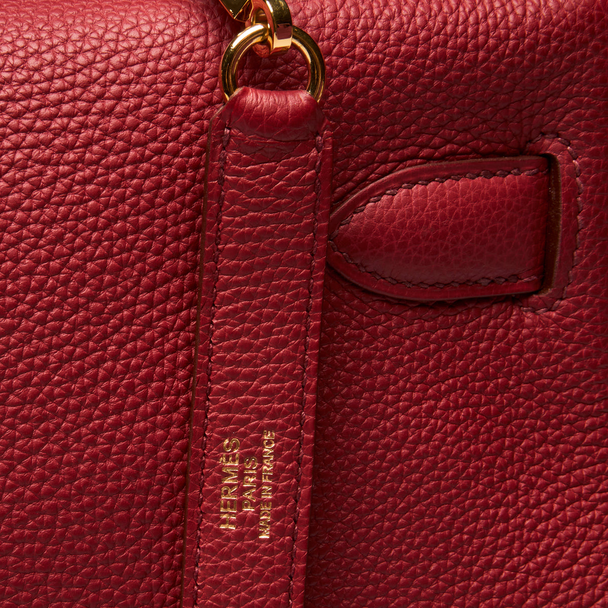 Hermes Rouge Garance Togo Leather Kelly 40