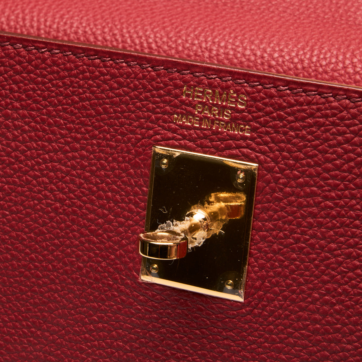 Hermes Rouge Garance Togo Leather Kelly 40