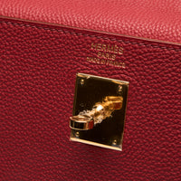 Hermes Rouge Garance Togo Leather Kelly 40