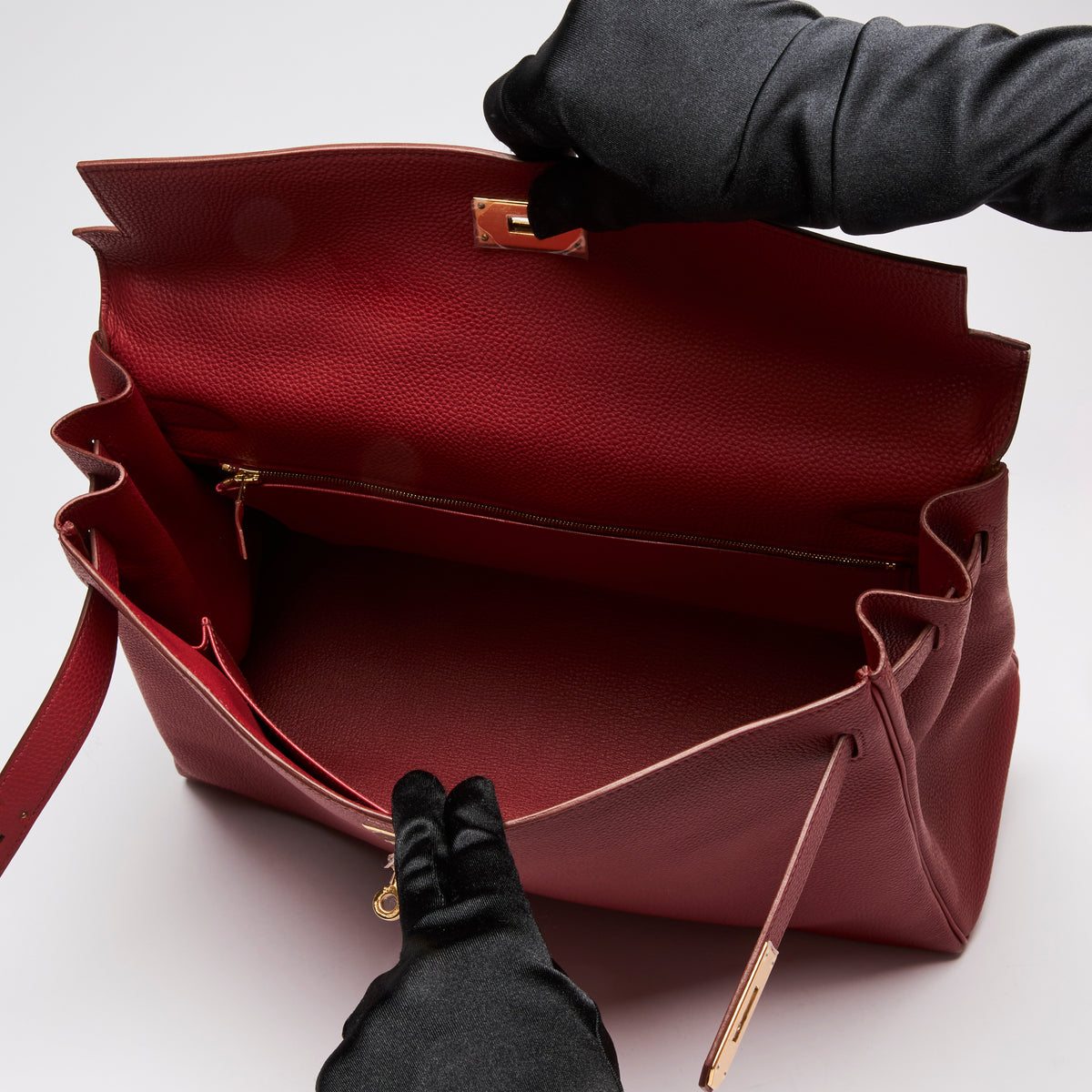 Hermes Rouge Garance Togo Leather Kelly 40