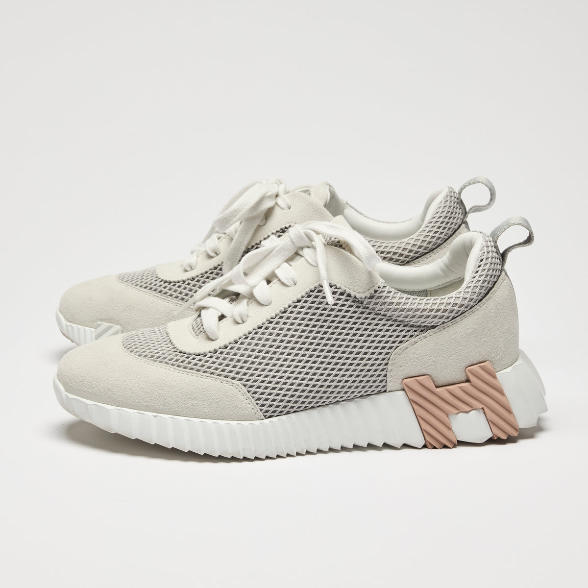 Hermes White Bouncing Sneakers Size 39.5