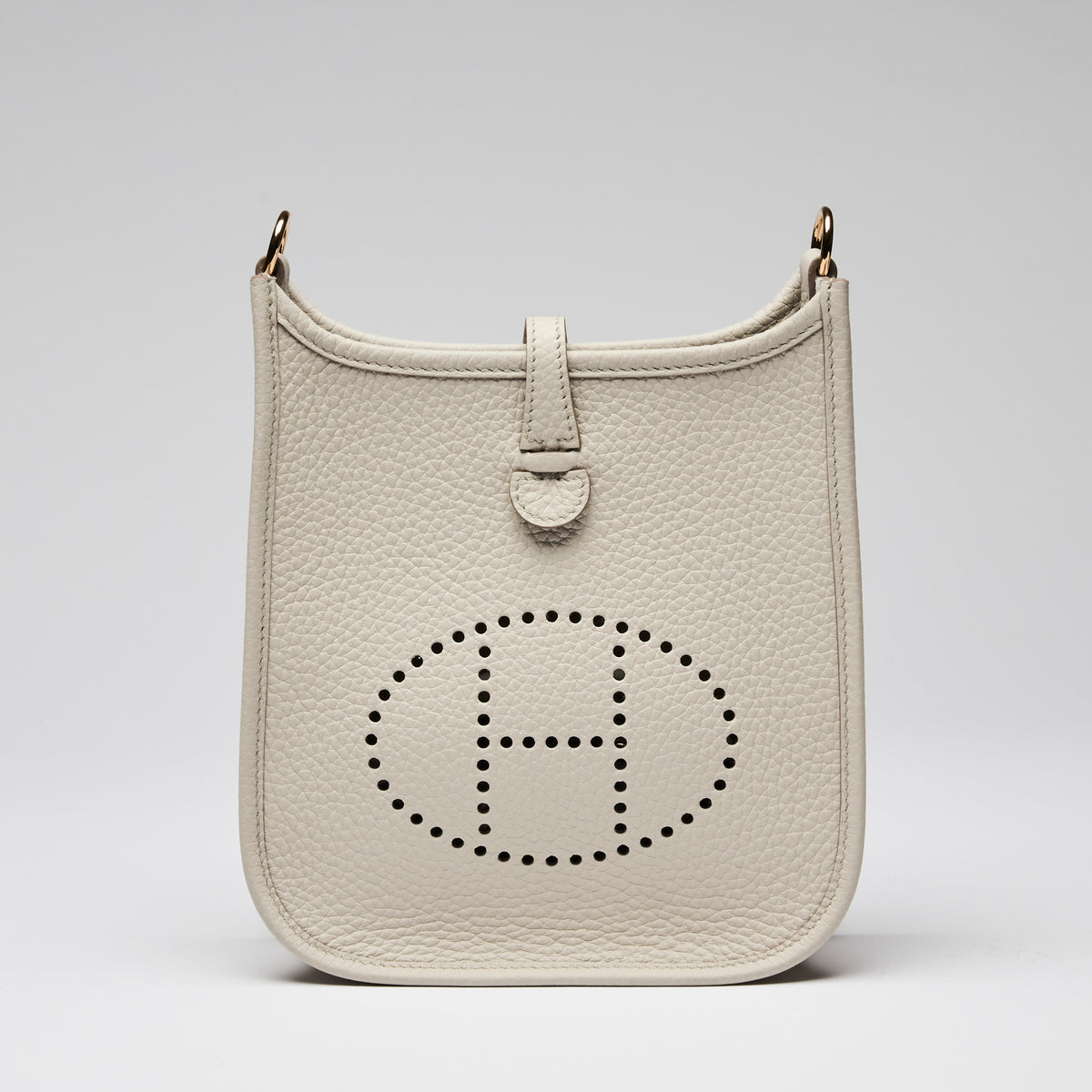 Hermes Mini Evelyne 16 in Beton Clemence Leather