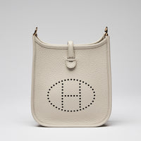 Hermes Mini Evelyne 16 in Beton Clemence Leather