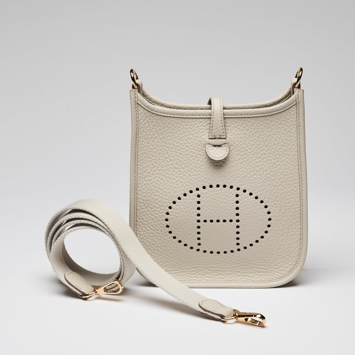 Hermes Beton Clemence Leather Mini Evelyne 16
