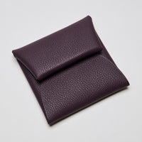 Hermes Chevre Calvi Purple Leather Coin Purse  (Front)