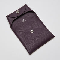 Hermes Chevre Calvi Purple Leather Coin Purse (Front)