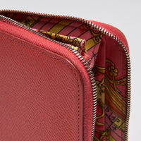 Pre-Loved Hermes Coral Zip Around Coing and Card Pouch (Corner)