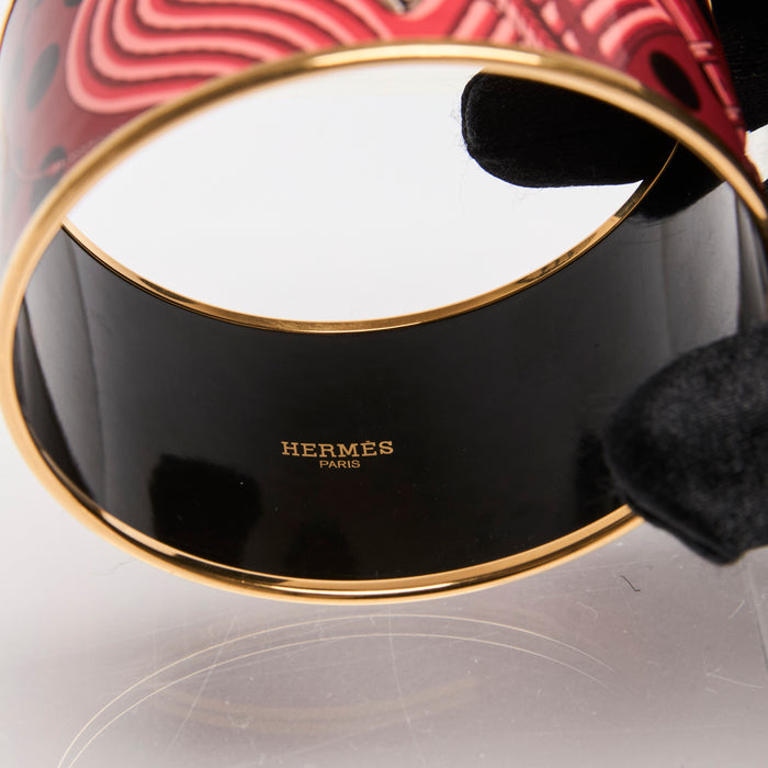Hermes Extra Wide Enamel Bangle Bracelet GM Size