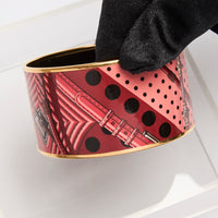 Hermes Extra Wide Enamel Bangle Bracelet GM Size