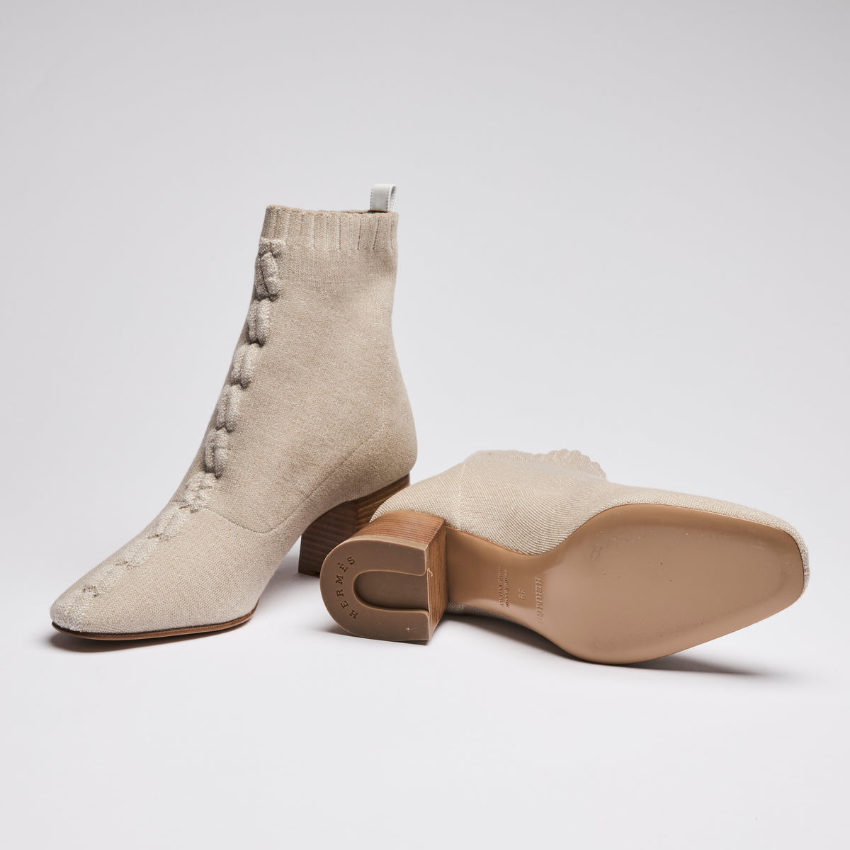 Hermes "Volver 60" Knit Ankle Boot Size 39