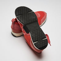 Excellent Pre-Loved Pink Suede and Coral Mesh Sneakers. (bottom)