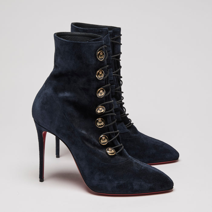 Christian Louboutin Dark Navy Lady Darby Ankle Boots Size 40