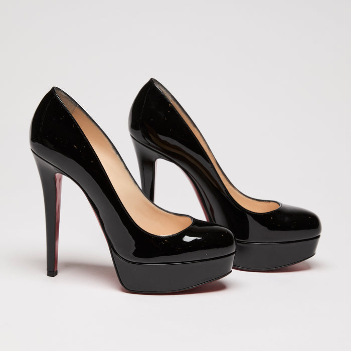 Christian Louboutin Black Patent Leather Bianca Pump Heels Size 36.5