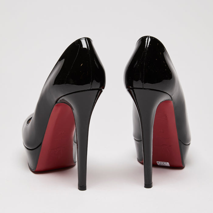Christian Louboutin Black Patent Leather Bianca Pump Heels Size 36.5