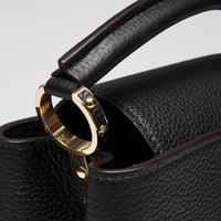 Louis Vuitton Black Grained Leather Capucines BB Handbag