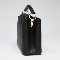 Louis Vuitton Black Grained Leather Capucines BB Handbag