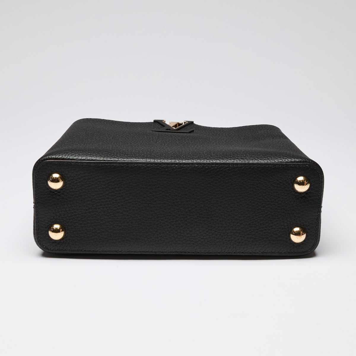 Louis Vuitton Black Grained Leather Capucines BB Handbag