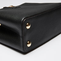 Louis Vuitton Black Grained Leather Capucines BB Handbag