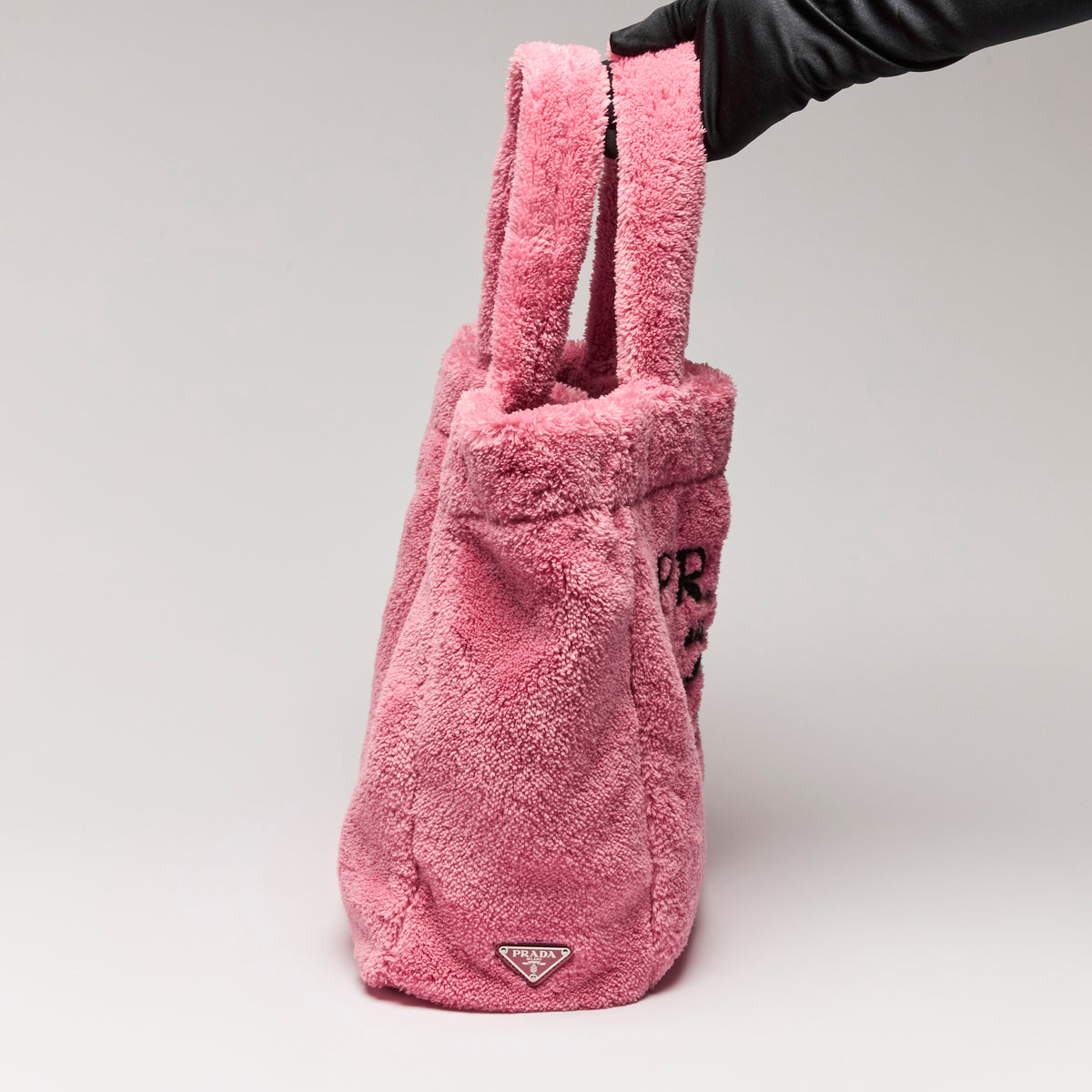 Prada Pink Spugna Terry Cloth Tote Bag