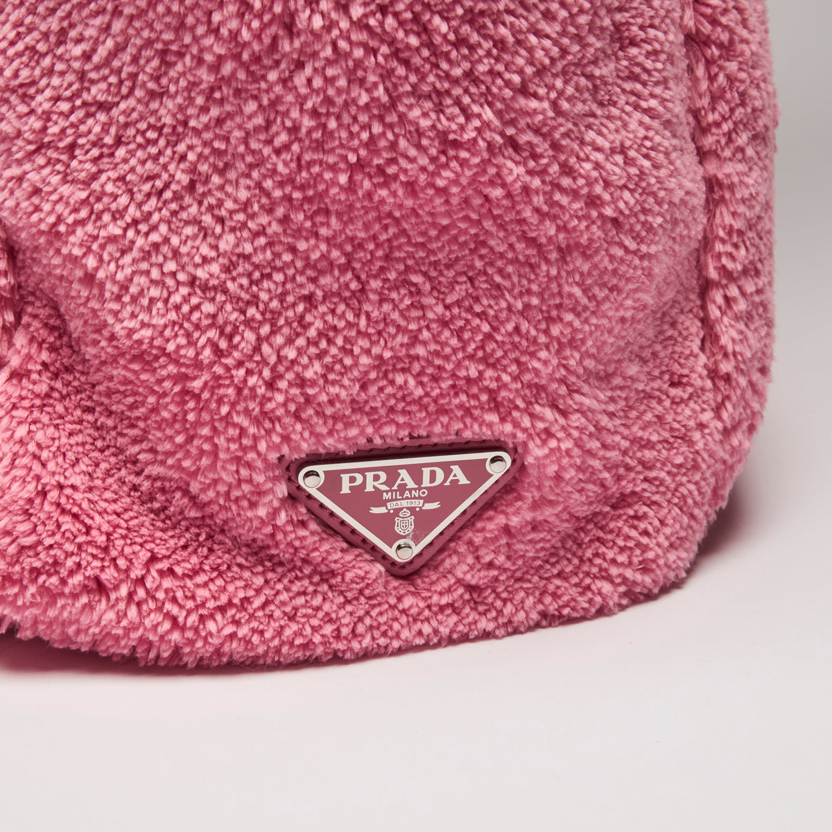 Prada Pink Spugna Terry Cloth Tote Bag