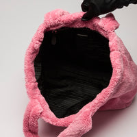 Prada Pink Spugna Terry Cloth Tote Bag