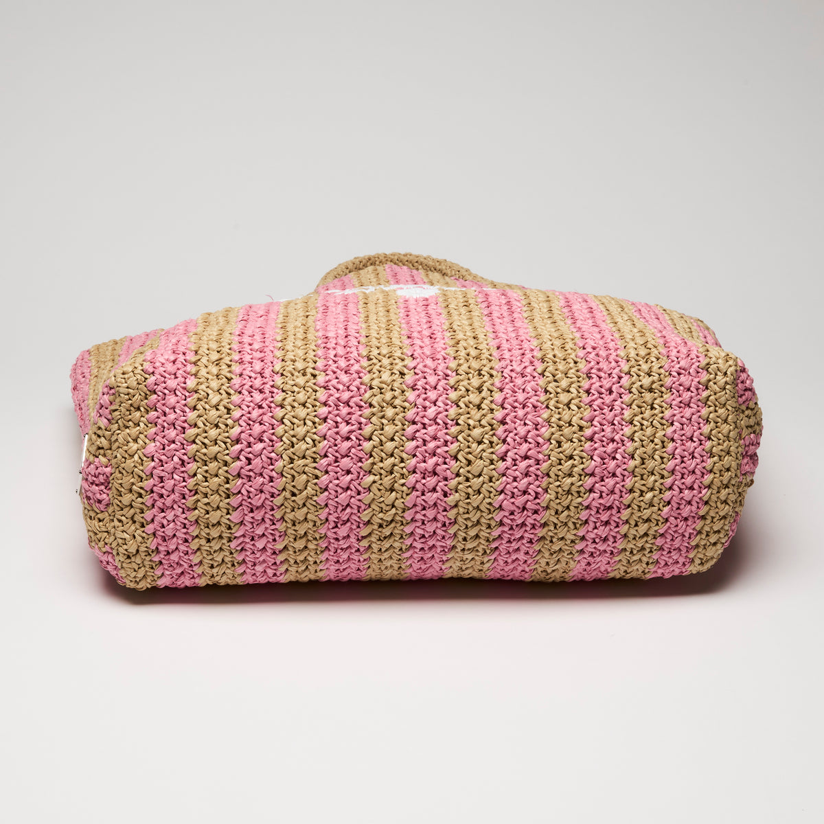 Prada Pink and Beige Raffia Tote