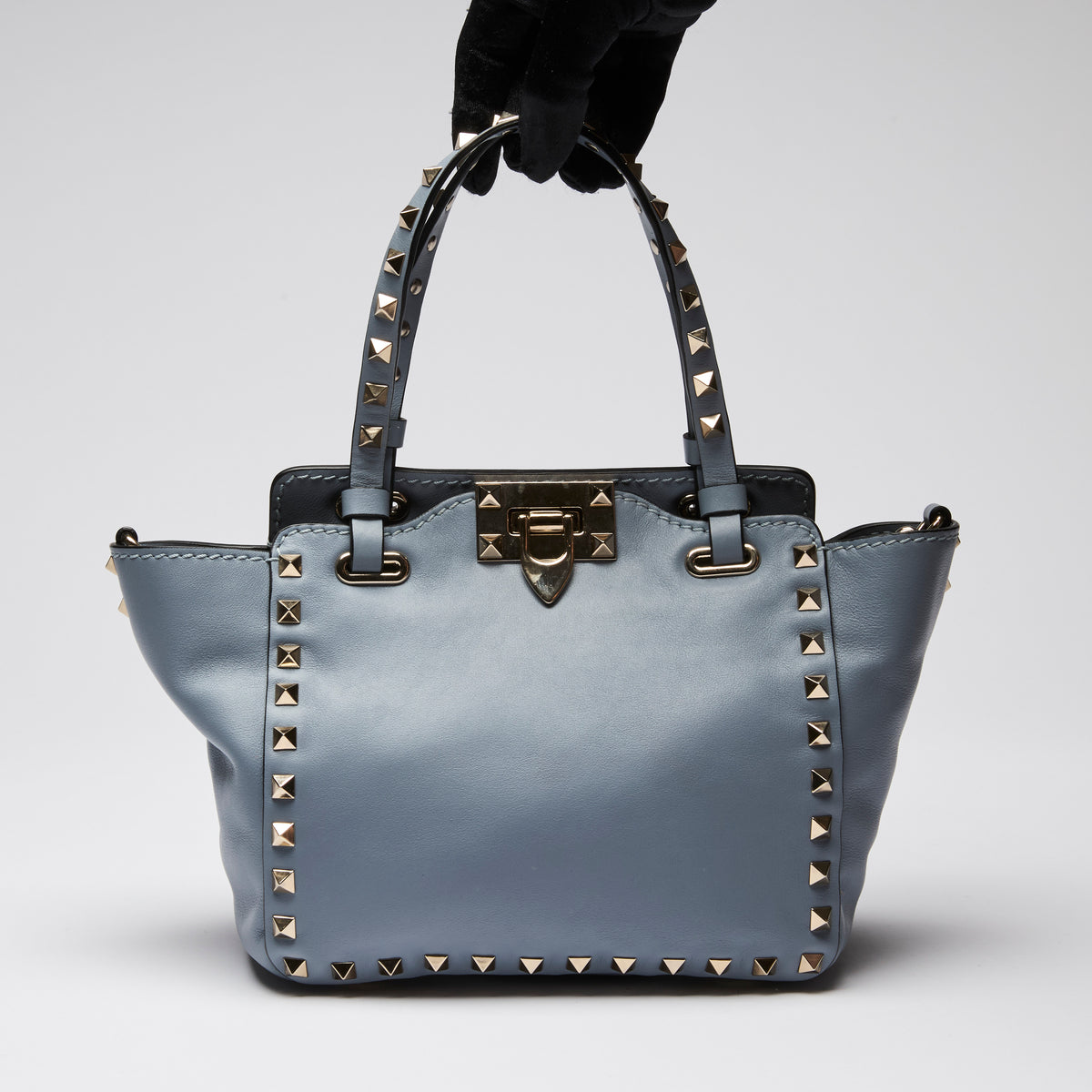 Valentino Blue Soft Leather Rockstud Mini Tote
