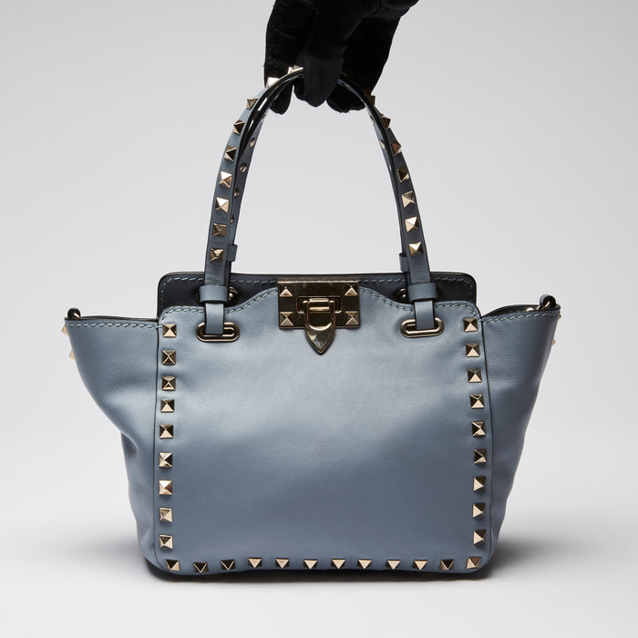 Valentino Blue Soft Leather Rockstud Mini Tote