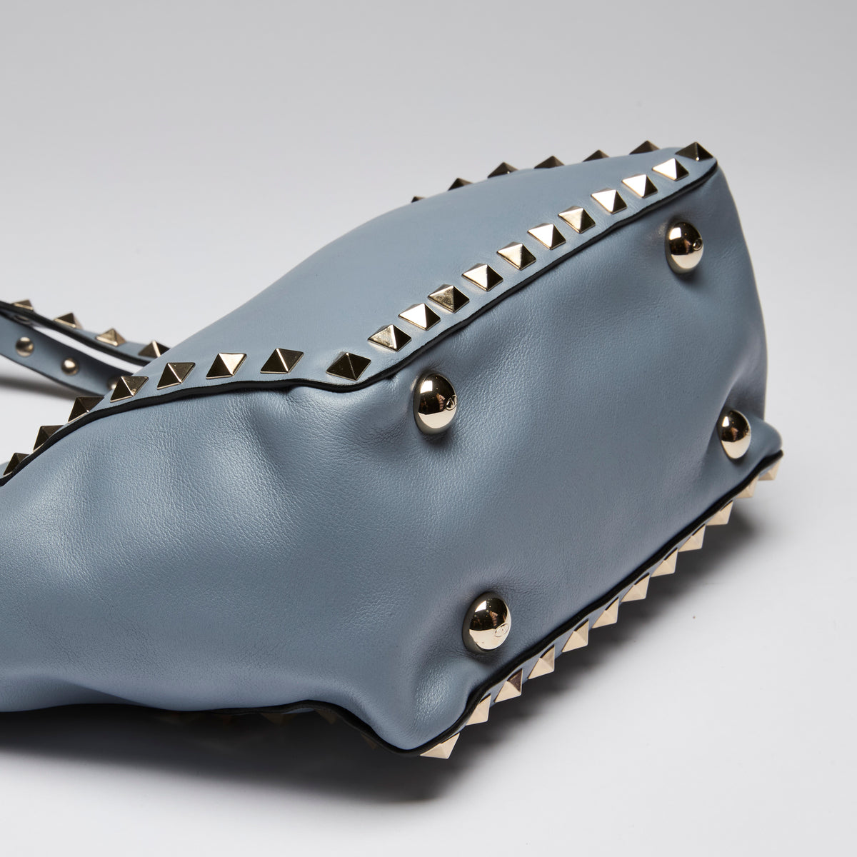Valentino Blue Soft Leather Rockstud Mini Tote