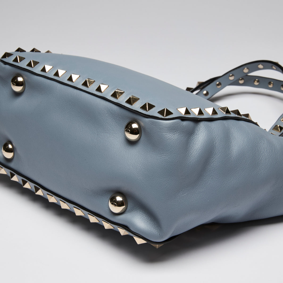 Valentino Blue Soft Leather Rockstud Mini Tote