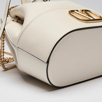 Valentino White Nappa Leather VLogo Mini Bucket Bag