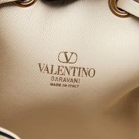 Valentino White Nappa Leather VLogo Mini Bucket Bag