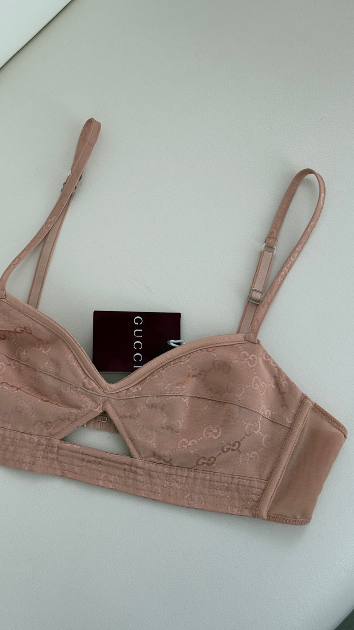 Gucci Blush Pink GG Bralette Size S
