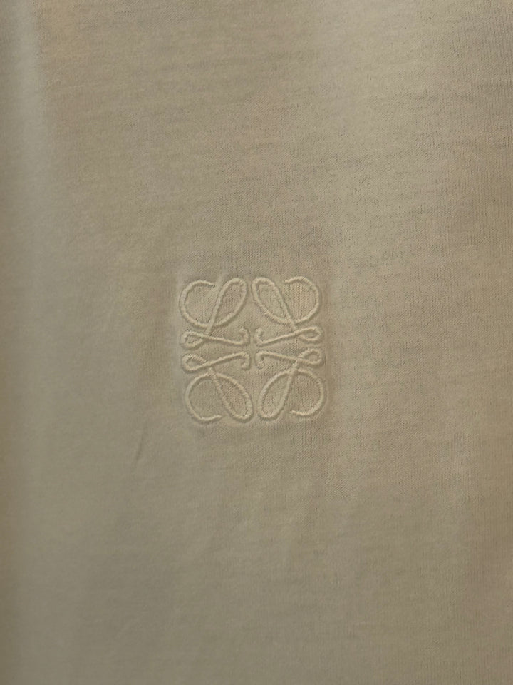 Loewe White Cotton T-Shirt with Anagram Detail Size S