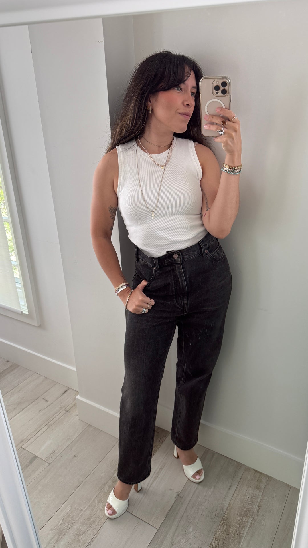 Celine Black High Waisted Straight Cut Denim Jeans Size 31