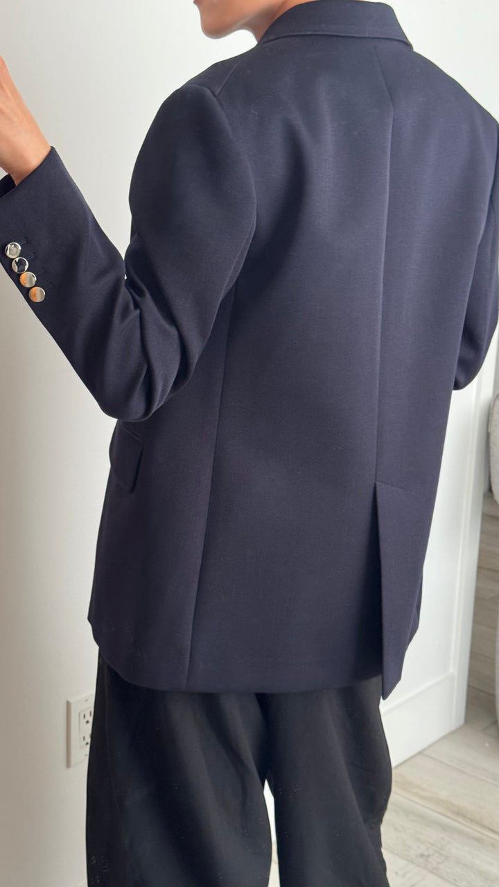 Prada Navy Virgin Wool Blazer Size 44