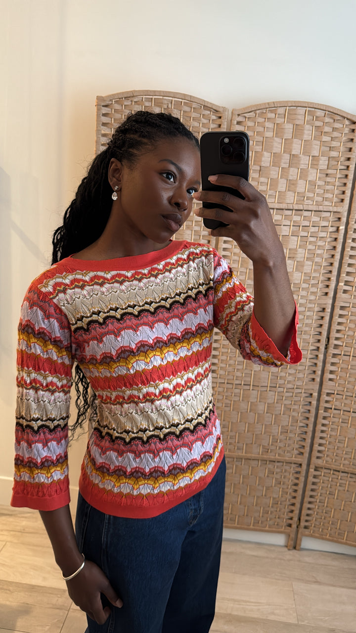 Missoni Multicolour Knit 3/4 Sleeve Top